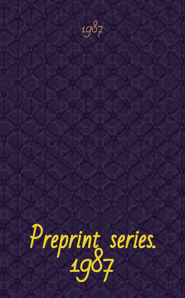 Preprint series. 1987/1988, №3 : Loewy series on modules for...