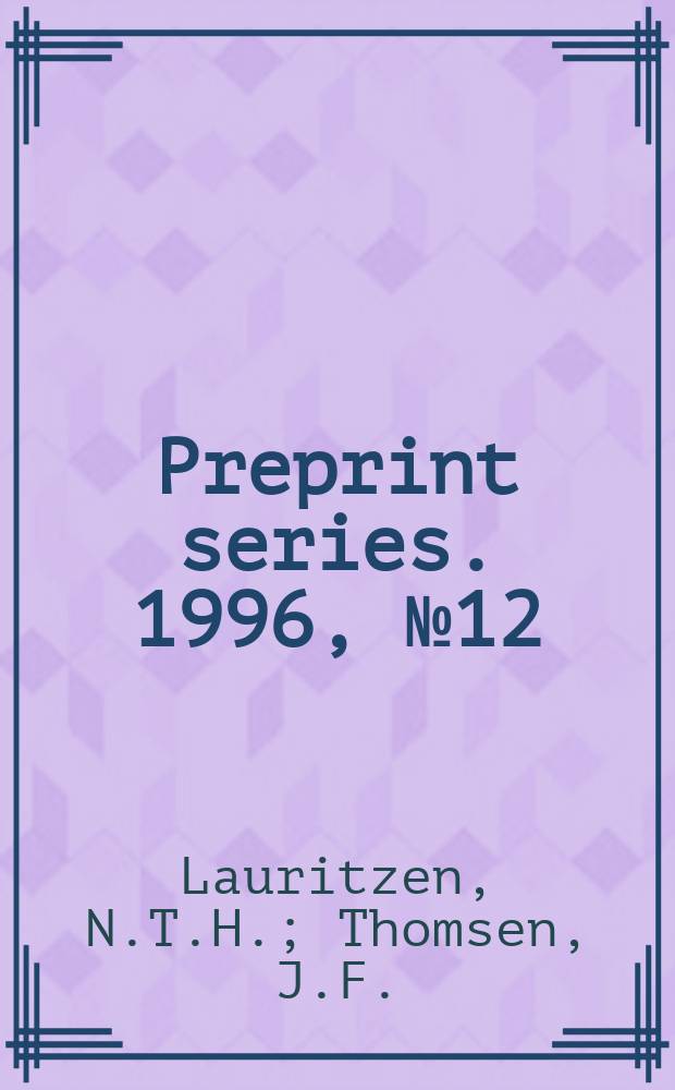 Preprint series. 1996, №12 : Frobenius splitting and hyperplane...