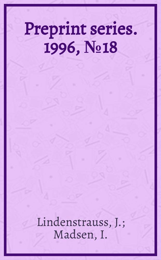 Preprint series. 1996, №18 : Topological Hochschild homology..