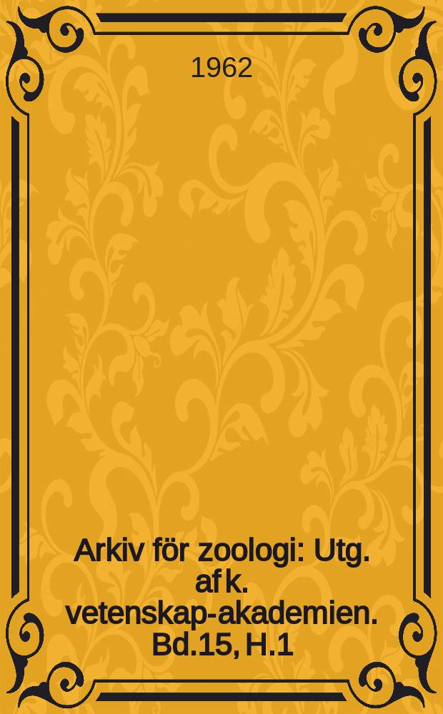 Arkiv för zoologi : Utg. af k. vetenskaps- akademien. Bd.15, H.1