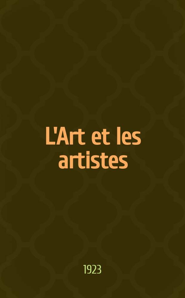 L'Art et les artistes : Revue d'art des deux mondes. Année18 1923/1924, [T.8], №40
