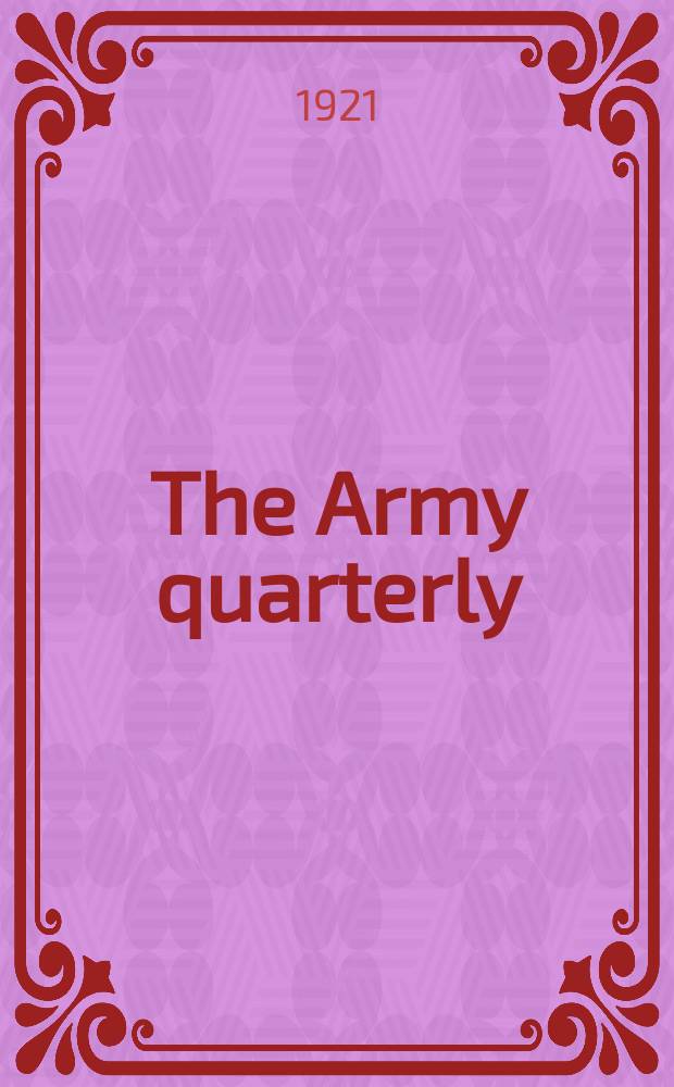 The Army quarterly