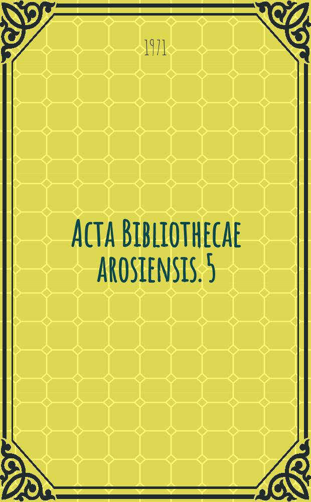 Acta Bibliothecae arosiensis. 5 : Kort historia över Kungliga gymnasiets i Västerås bibliotek