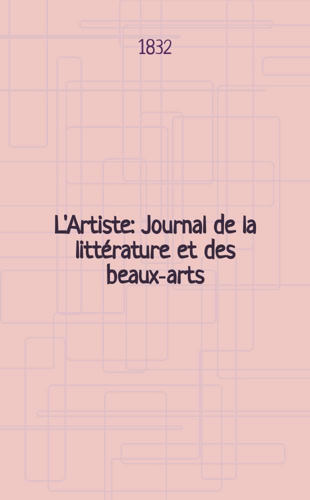 L'Artiste : Journal de la littérature et des beaux-arts