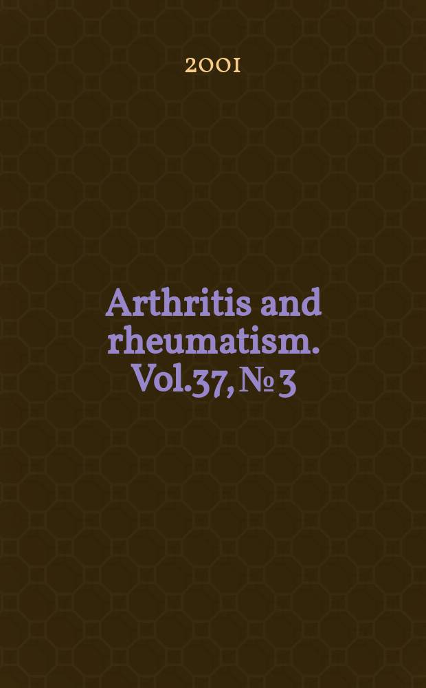 Arthritis and rheumatism. Vol.37, №3