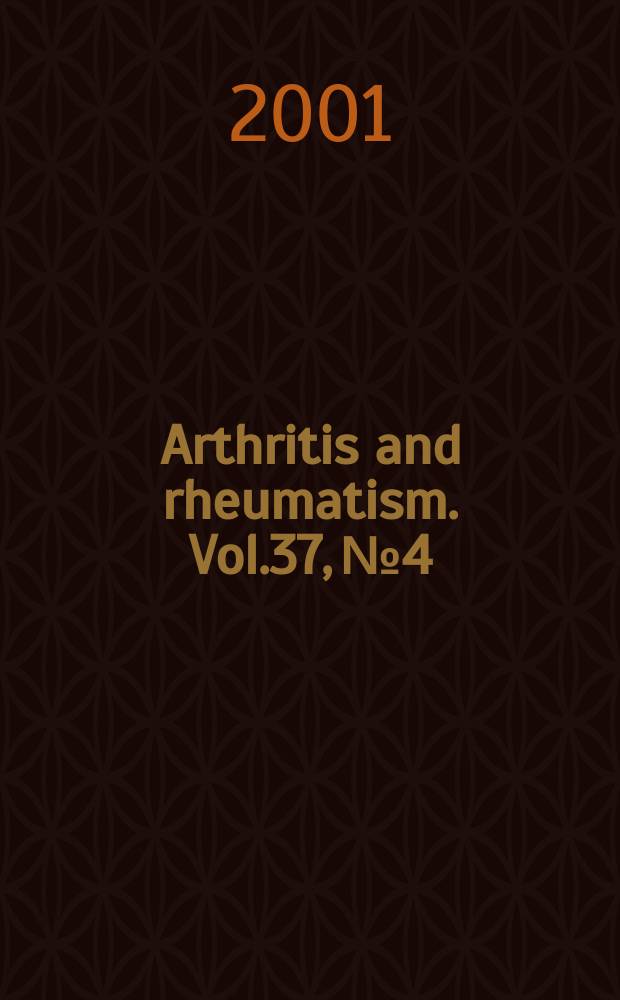 Arthritis and rheumatism. Vol.37, №4
