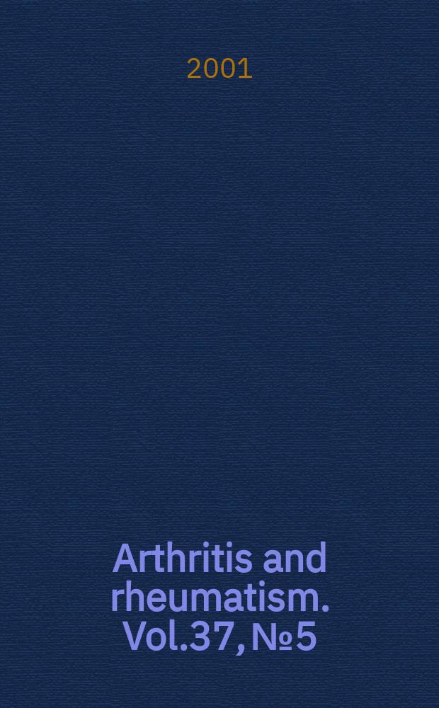 Arthritis and rheumatism. Vol.37, №5