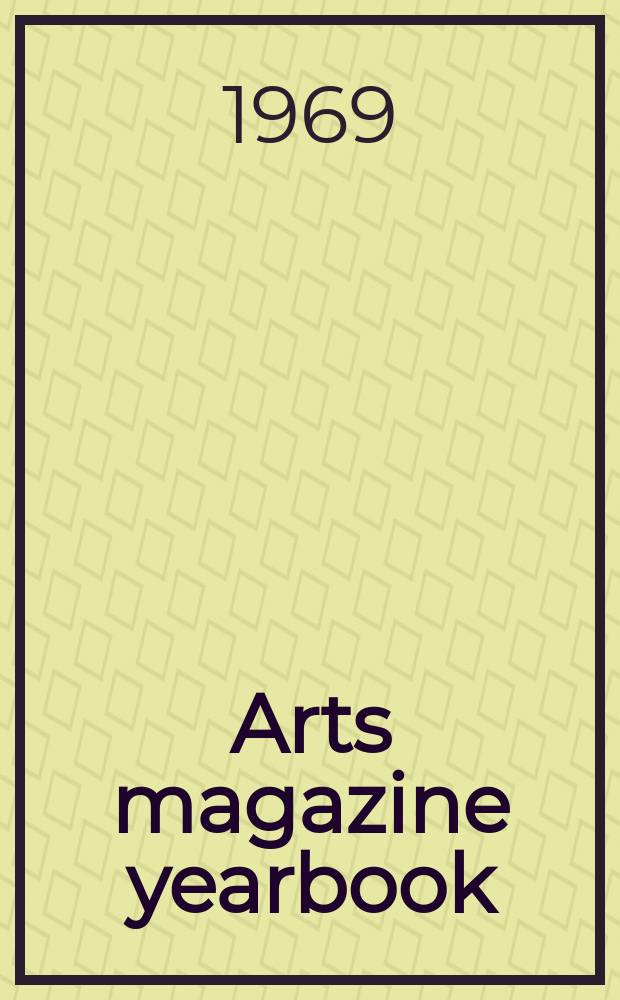 Arts magazine yearbook