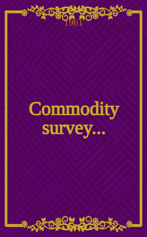 Commodity survey...
