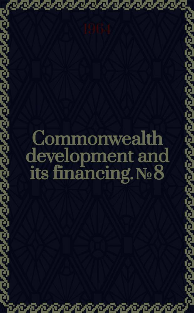 Commonwealth development and its financing. №8 : (Jamaica)