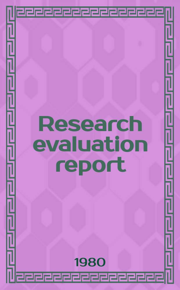 Research evaluation report