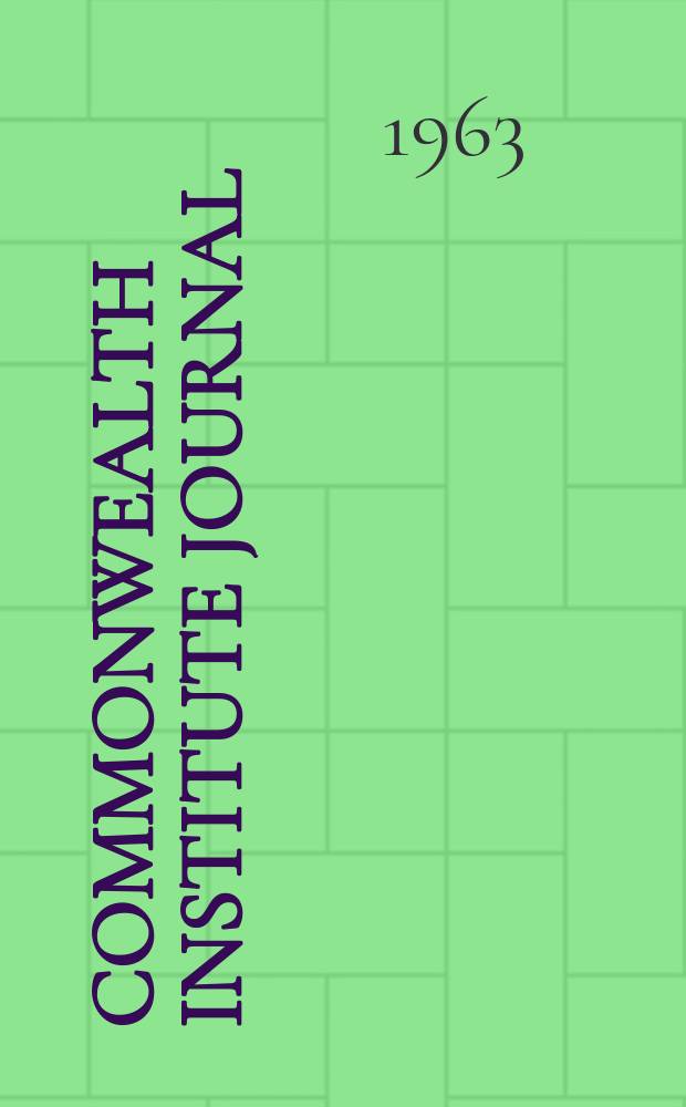 Commonwealth institute journal