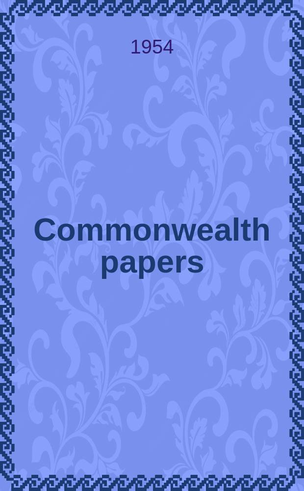 Commonwealth papers