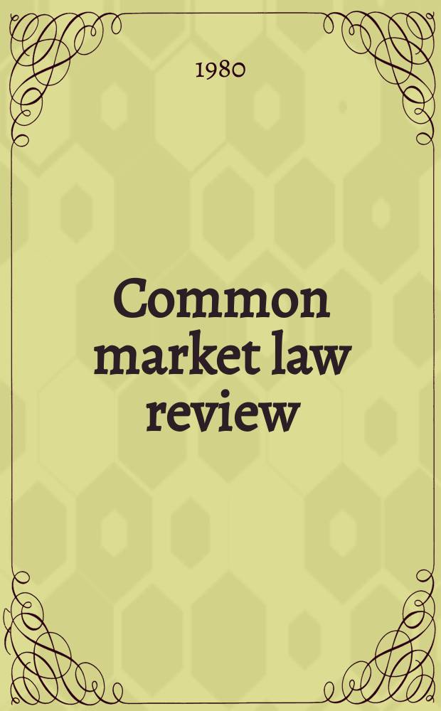 Common market law review
