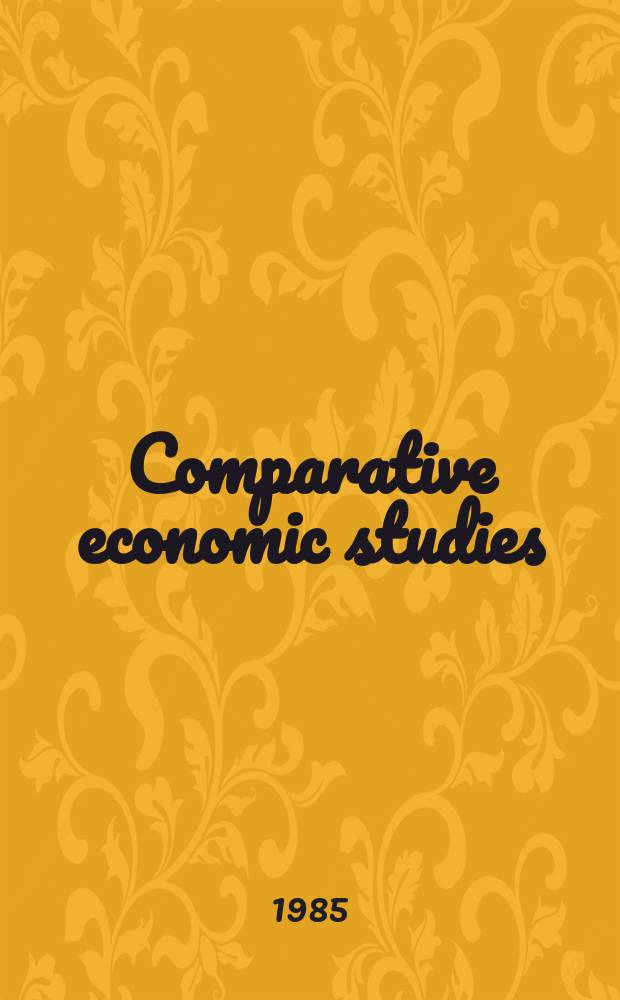 Comparative economic studies : Formerly the ACES bulletin