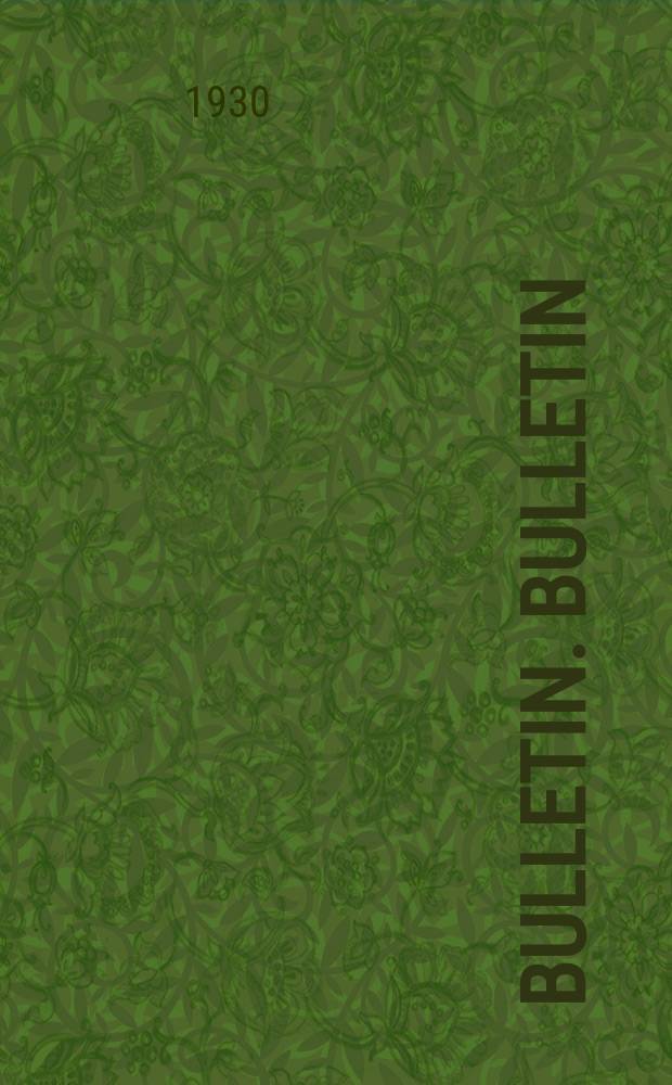 Bulletin. Bulletin