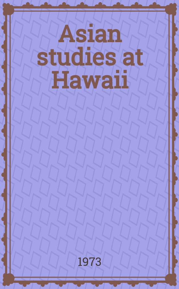 Asian studies at Hawaii