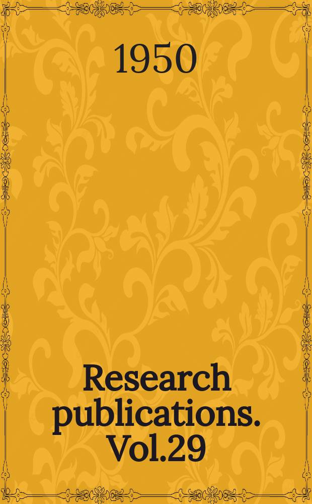 Research publications. Vol.29 : Life stress and bodily disease