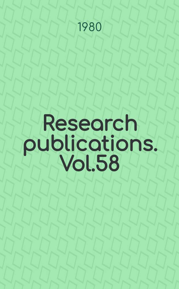 Research publications. Vol.58 : Pain