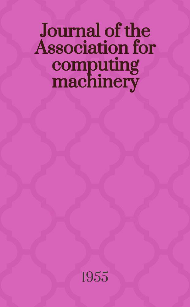 Journal of the Association for computing machinery
