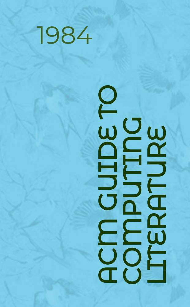 ACM guide to computing literature