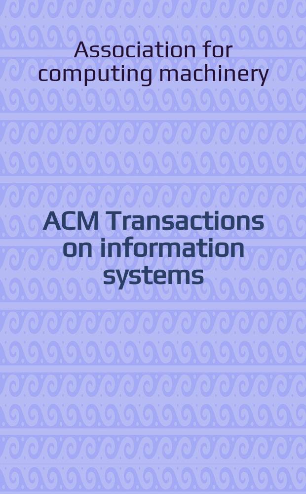 ACM Transactions on information systems