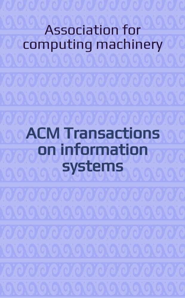 ACM Transactions on information systems