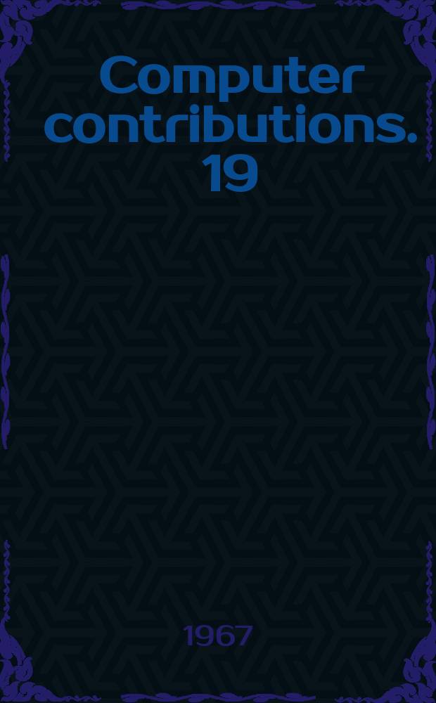 Computer contributions. 19 : Fortran II time-trend package for the IBM 1620 computer