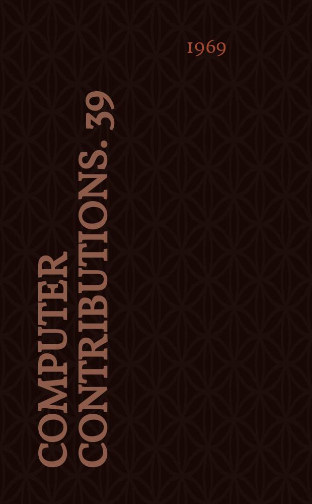 Computer contributions. 39 : Fortran IV program for the generalized statistical distance and analysis of covariance matrices for the CDC 3600 computer