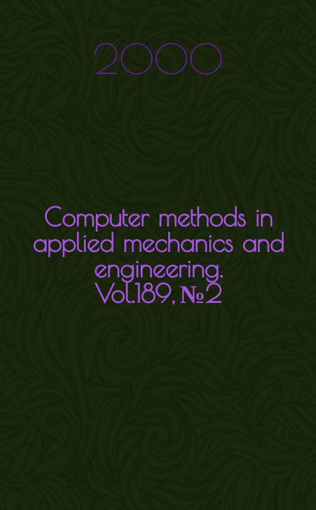 Computer methods in applied mechanics and engineering. Vol.189, №2