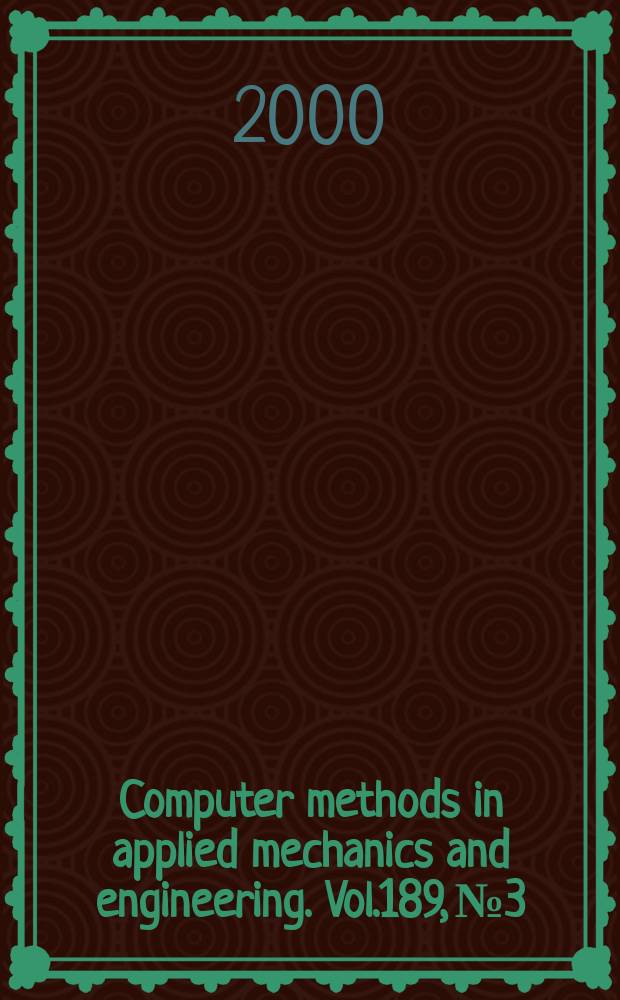 Computer methods in applied mechanics and engineering. Vol.189, №3