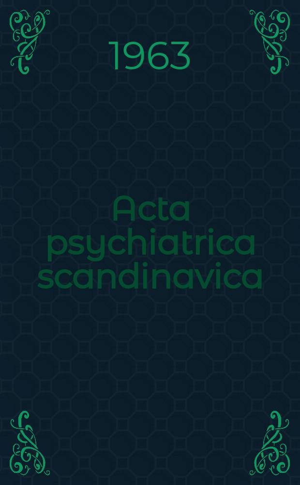 Acta psychiatrica scandinavica