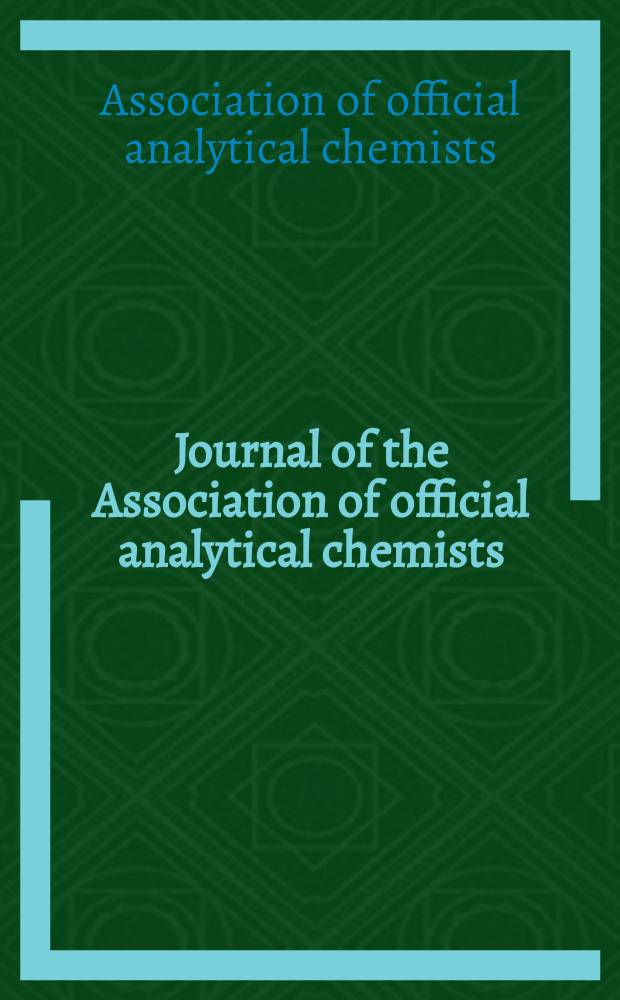 Journal of the Association of official analytical chemists