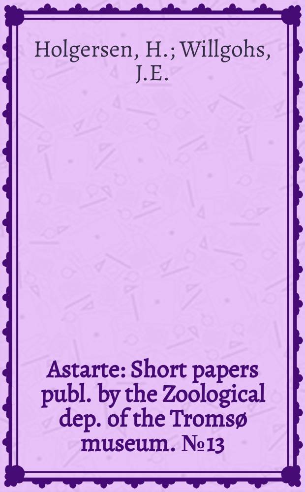 Astarte : Short papers publ. by the Zoological dep. [of the] Tromsø museum. №13 : First breeding of the Black-tailed Godwit, Limosa, Limosa (L) in Norway