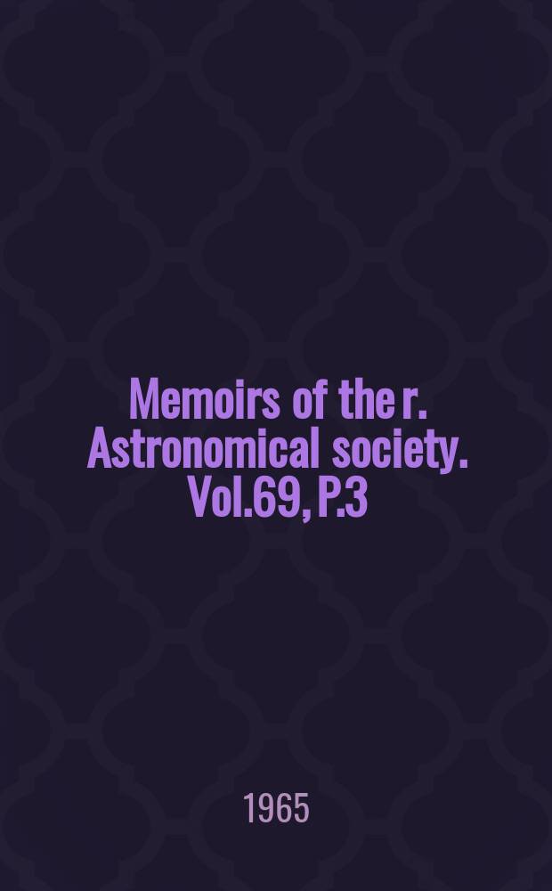 Memoirs of the r. Astronomical society. Vol.69, P.3 : Absolute measures of stellar radiation