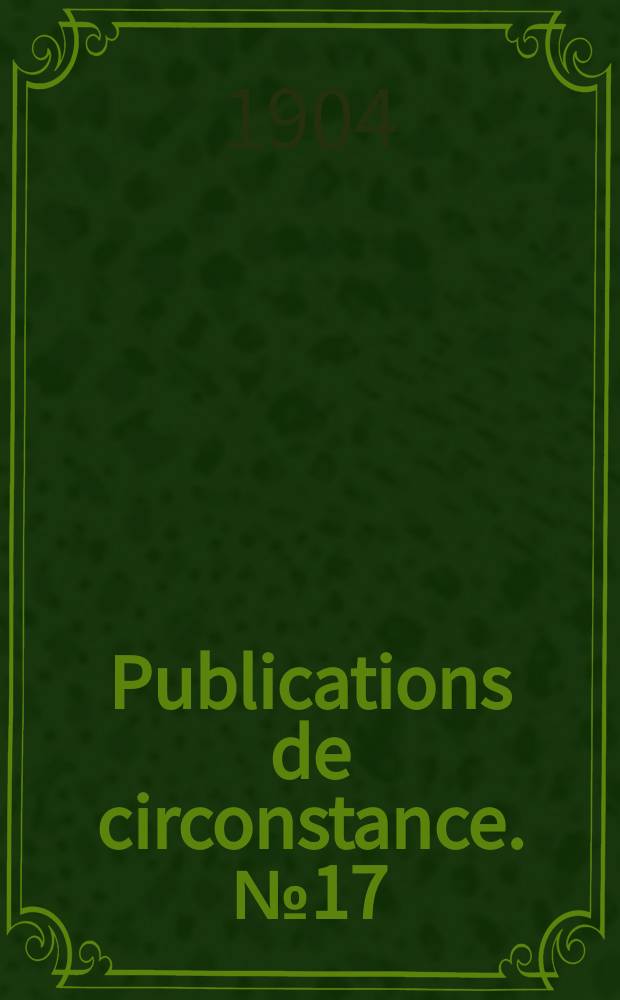 Publications de circonstance. №17 : Scottish hydrographic research during 1903