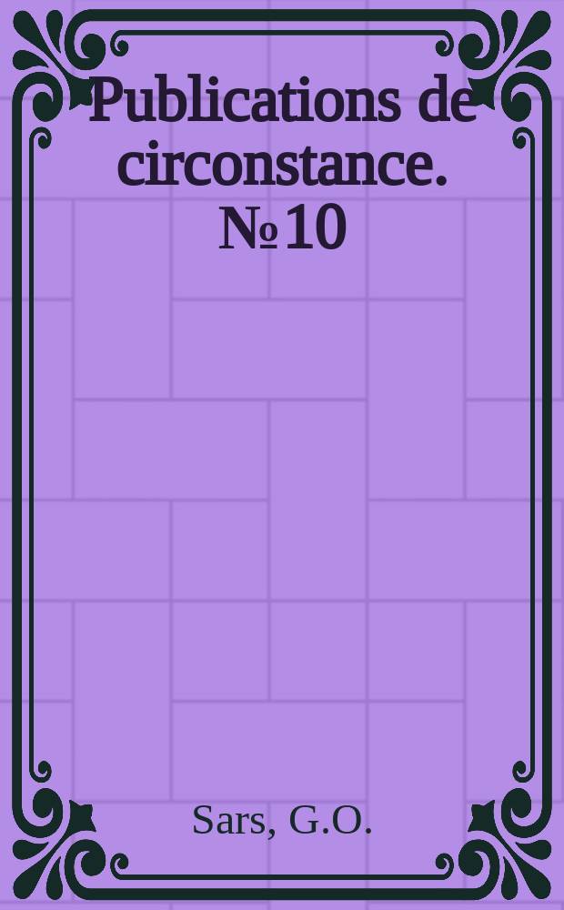 Publications de circonstance. №10 : On a new (planktonic) species of the genus Apherusa