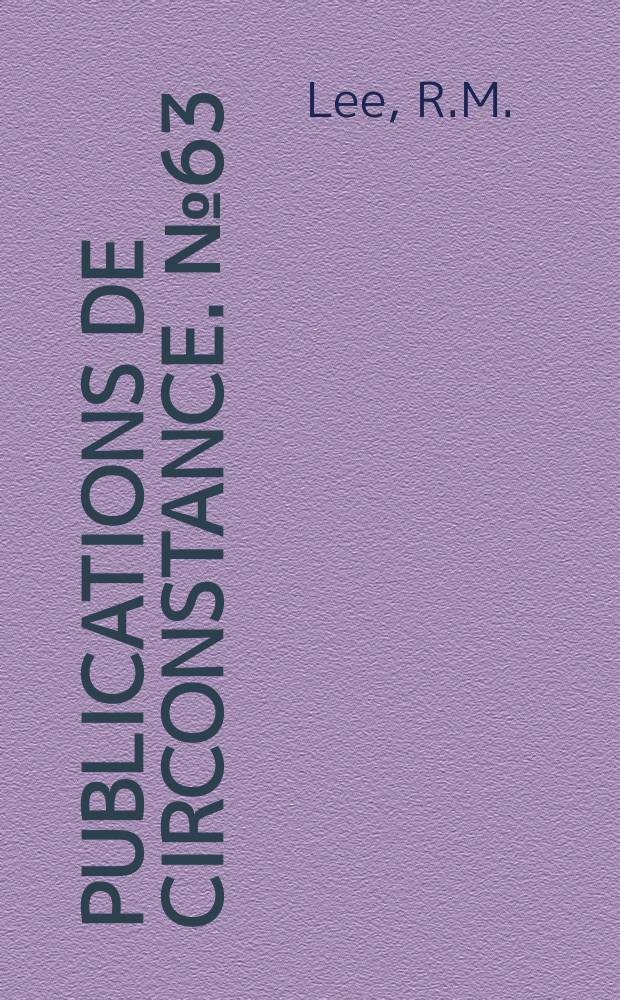 Publications de circonstance. №63 : An investigation into the methods of growth determination in fishes