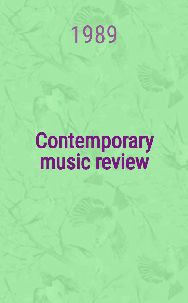 Contemporary music review = Обзор современной музыки