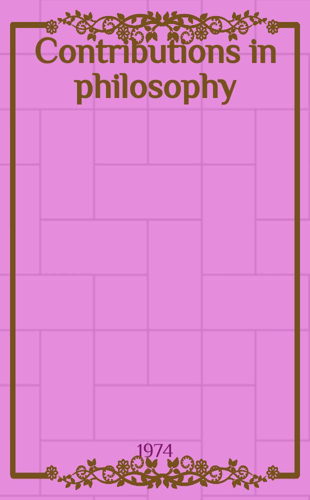 Contributions in philosophy