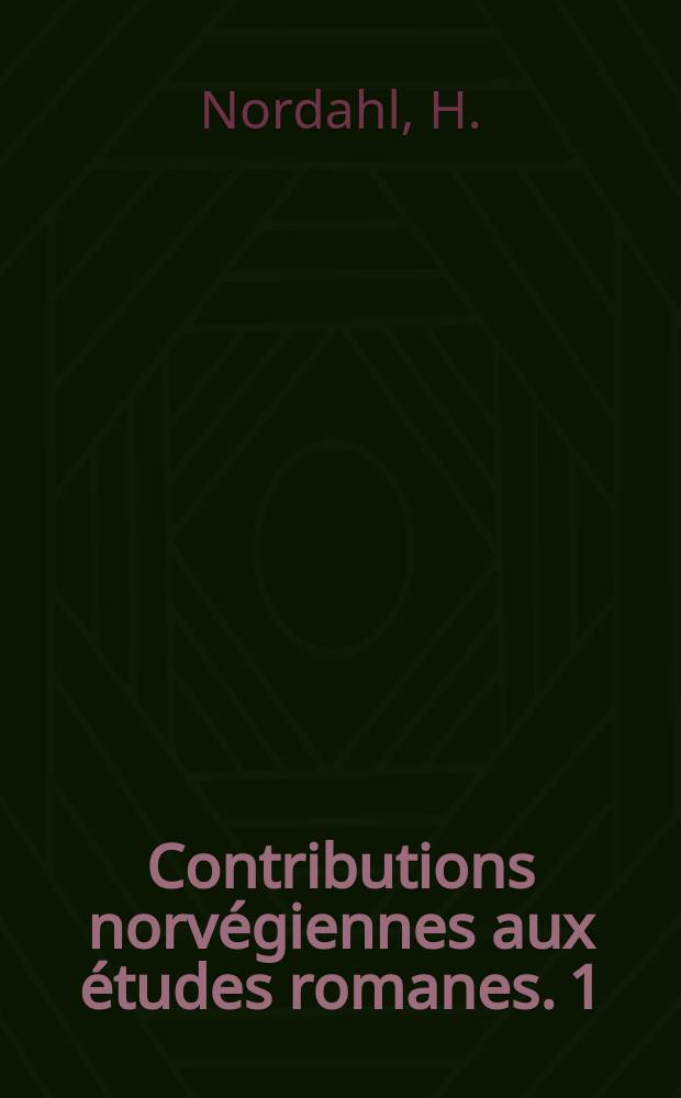 Contributions norvégiennes aux études romanes. 1 : Les systèmes du subjonctif corrélatif