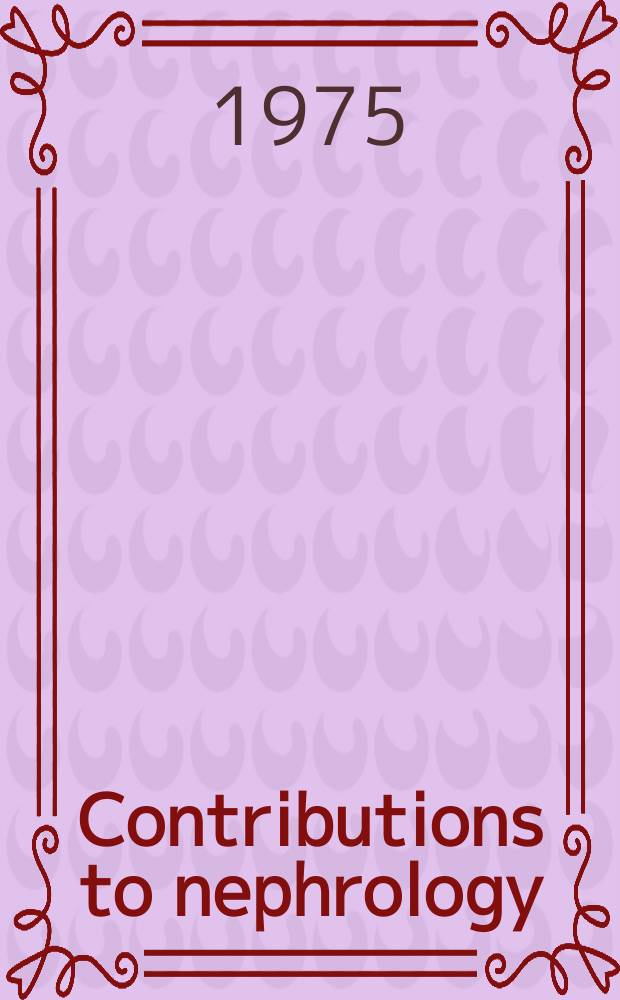 Contributions to nephrology