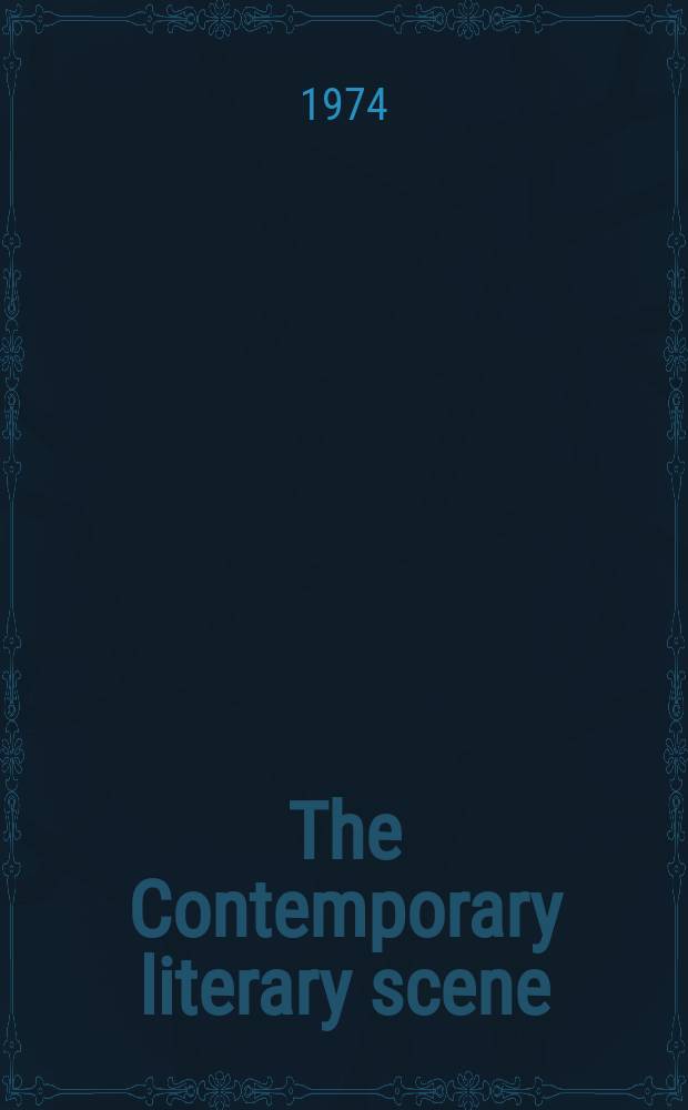 The Contemporary literary scene
