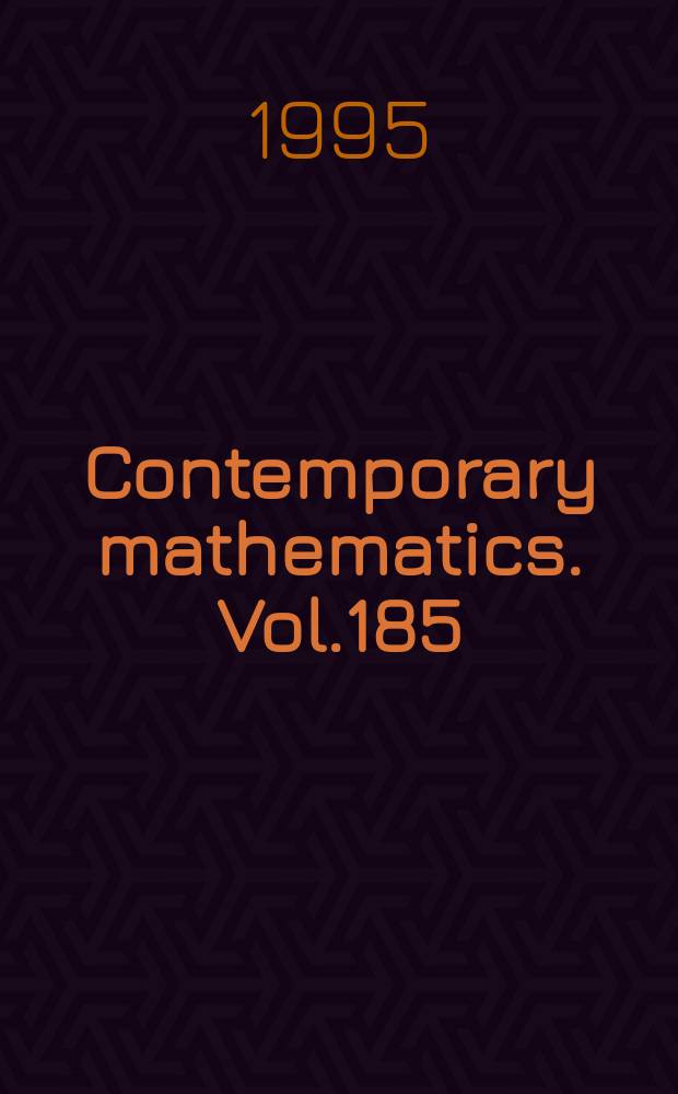 Contemporary mathematics. Vol.185 : Multivariable operator theory