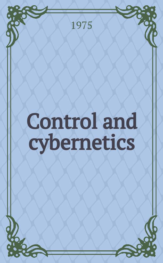 Control and cybernetics