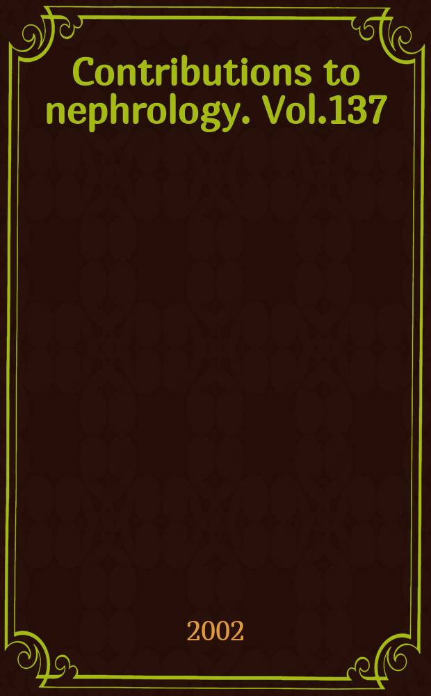 Contributions to nephrology. Vol.137 : Hemodialysis technology