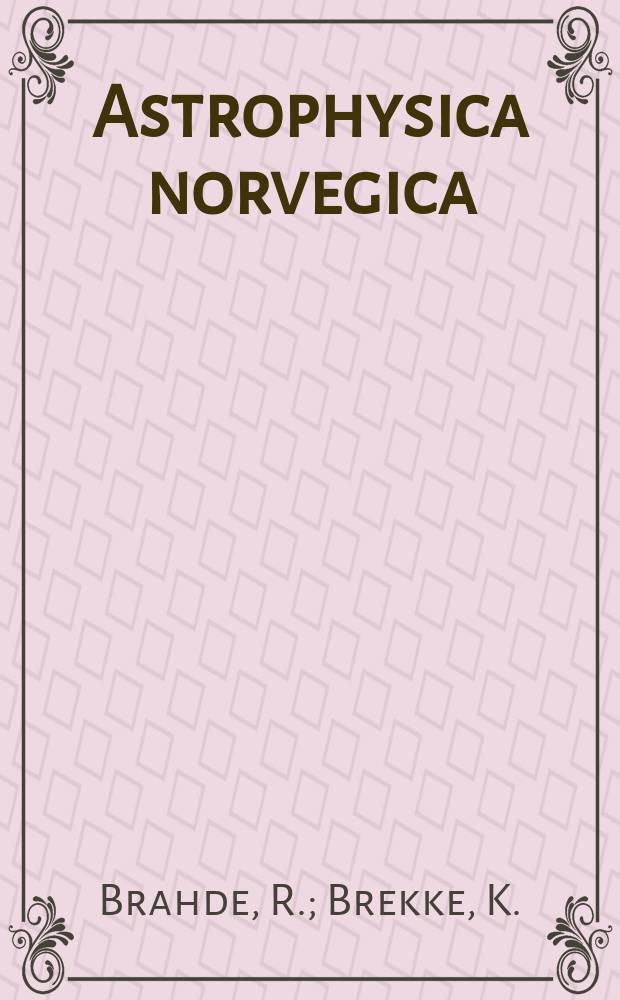 Astrophysica norvegica : Ed. by the Institute of theoretical astrophysics of Oslo University. Vol.6, №3 : On the secondary tail of comet Arend - Roland 1956-h