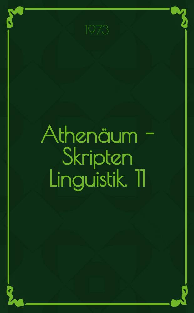 Athenäum - Skripten Linguistik. 11 : Sprechen und soziale Schicht