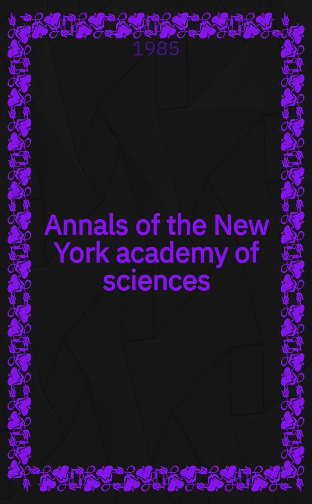 Annals of the New York academy of sciences : Late Lyceum of natural history. Vol.454