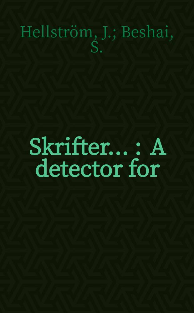 [Skrifter ...] : A detector for (n, y) cross section measurements